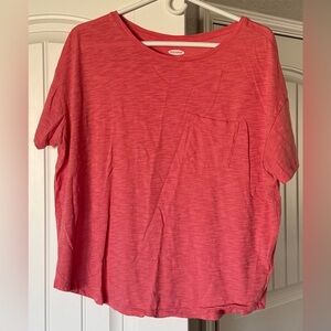 Old Navy Coral Pink Short-Sleeve Pocket Tee